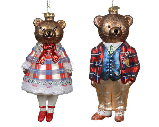 Zawieszka szklana Miś lub Misiunia (bombka)