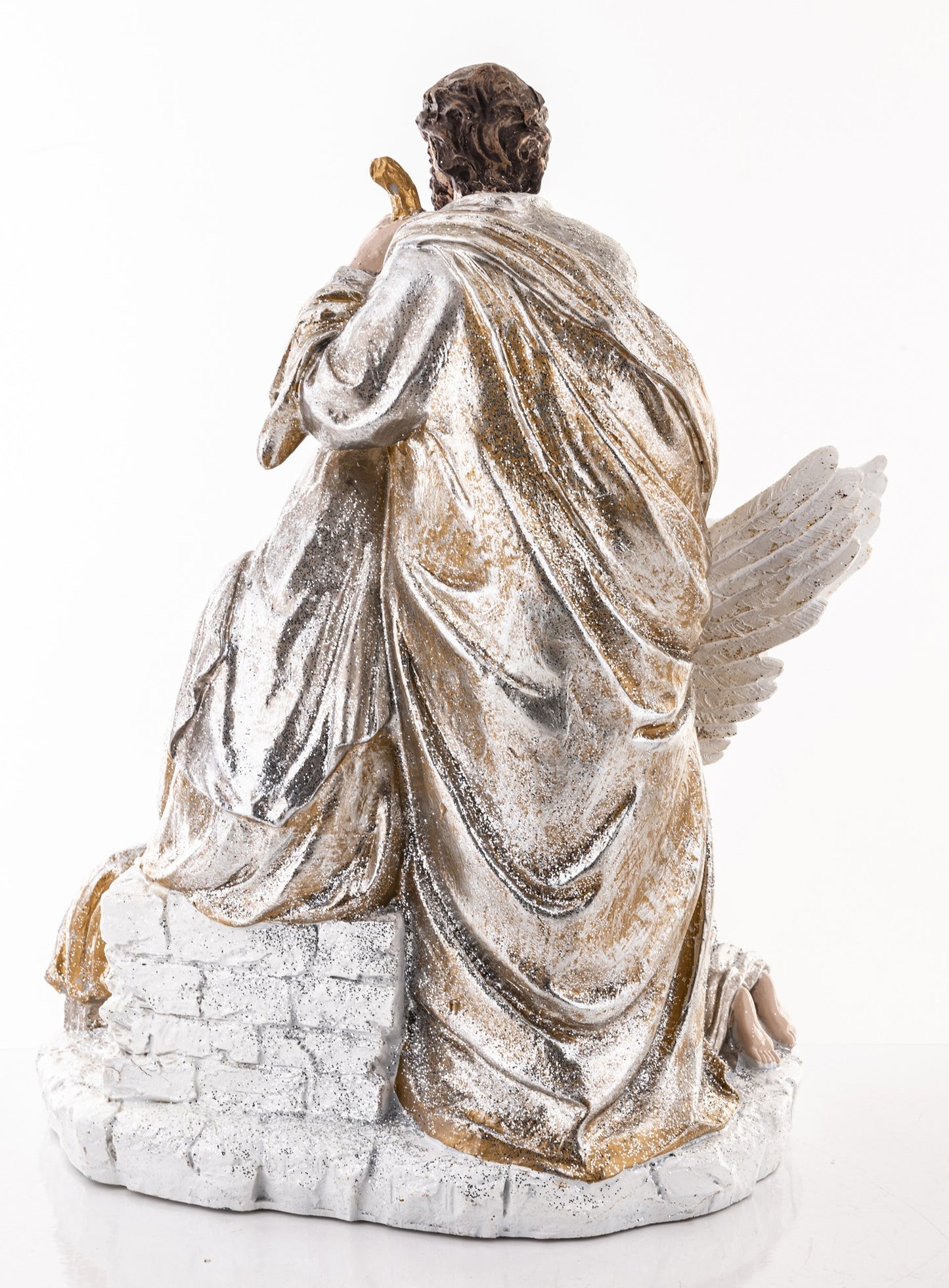 Szopka Bożonarodzeniowa z aniołem i barankiem – 36 cm, biała