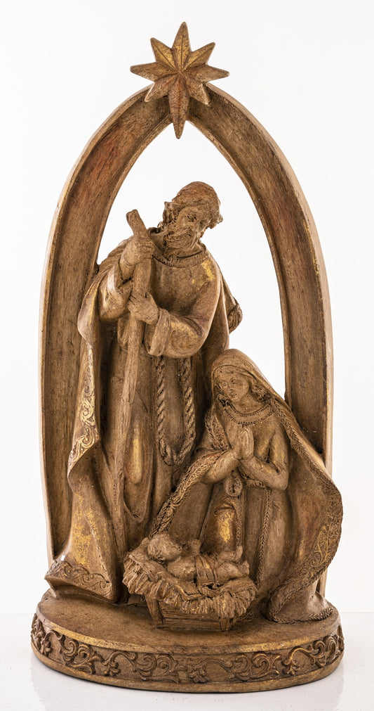 Szopka Bożonarodzeniowa z Gwiazdą – brązowa, 35 cm