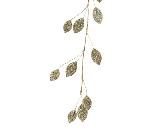 Girlanda „Złote Liście” – 105 cm z brokatem i cyrkoniami