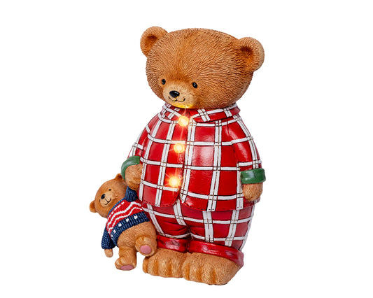 Miś LED – 24 cm ciepła biel, na baterie, do wnętrz