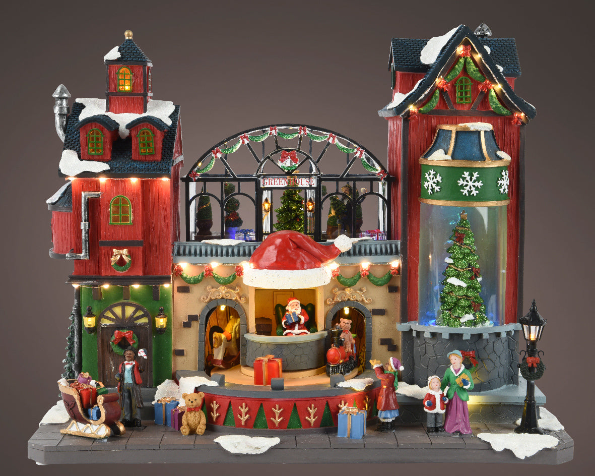 Pozytywka LED miasteczko mikołaja XXL