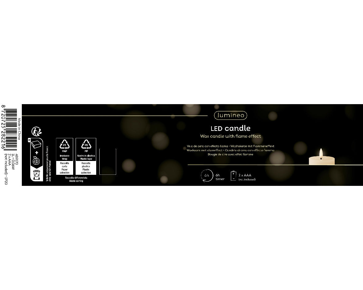 Świeca LED zielona 11.2 cm stałe światło