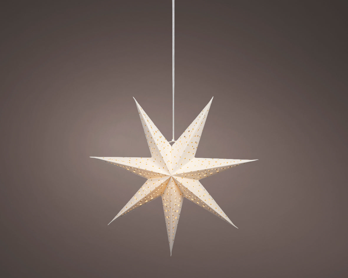 Papierowa Gwiazda LED 58 cm biała