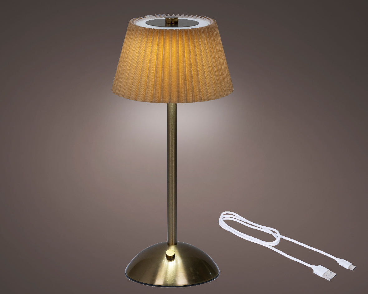 Lampa stołowa LED ładowalna pomarańczowo-złota 30,5 cm