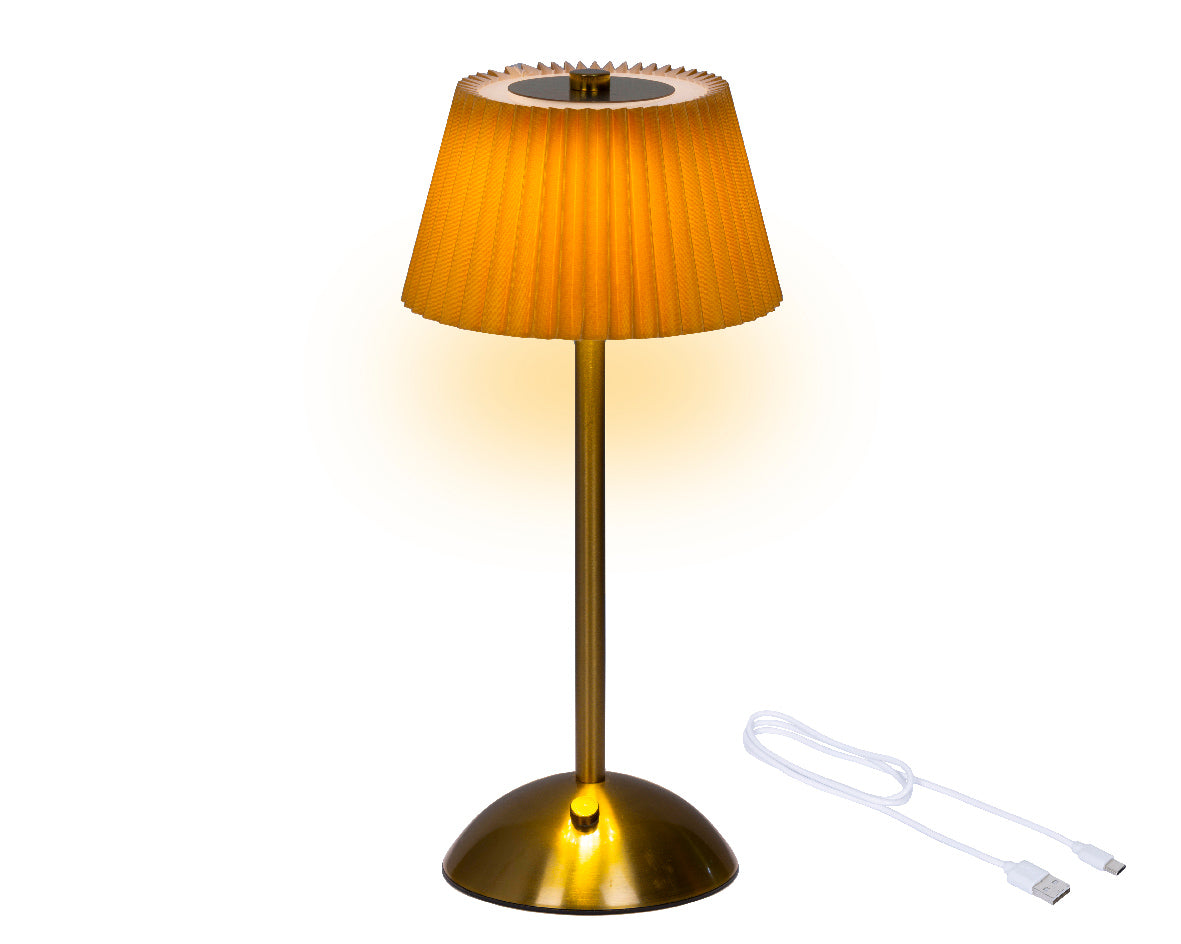 Lampa stołowa LED ładowalna pomarańczowo-złota 30,5 cm