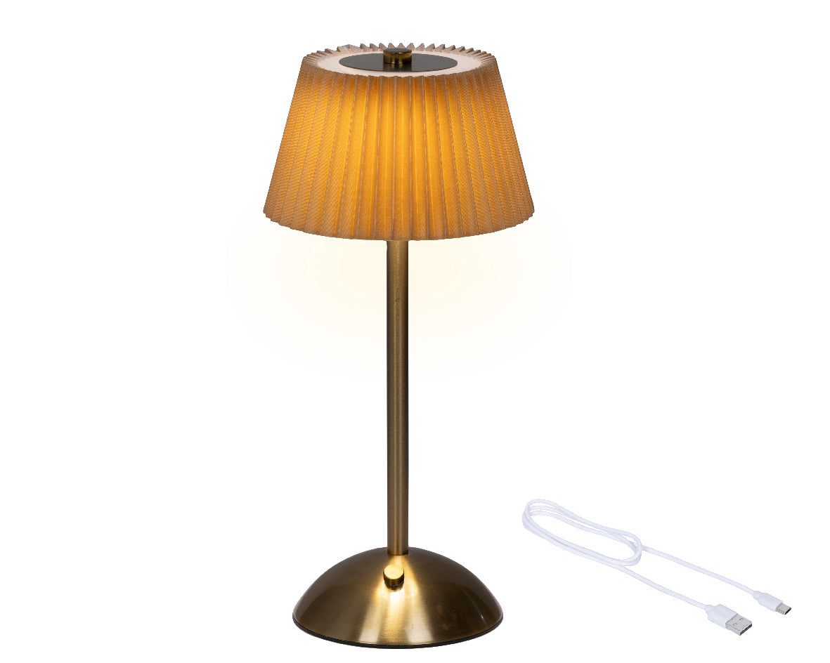 Lampa stołowa LED ładowalna pomarańczowo-złota 30,5 cm