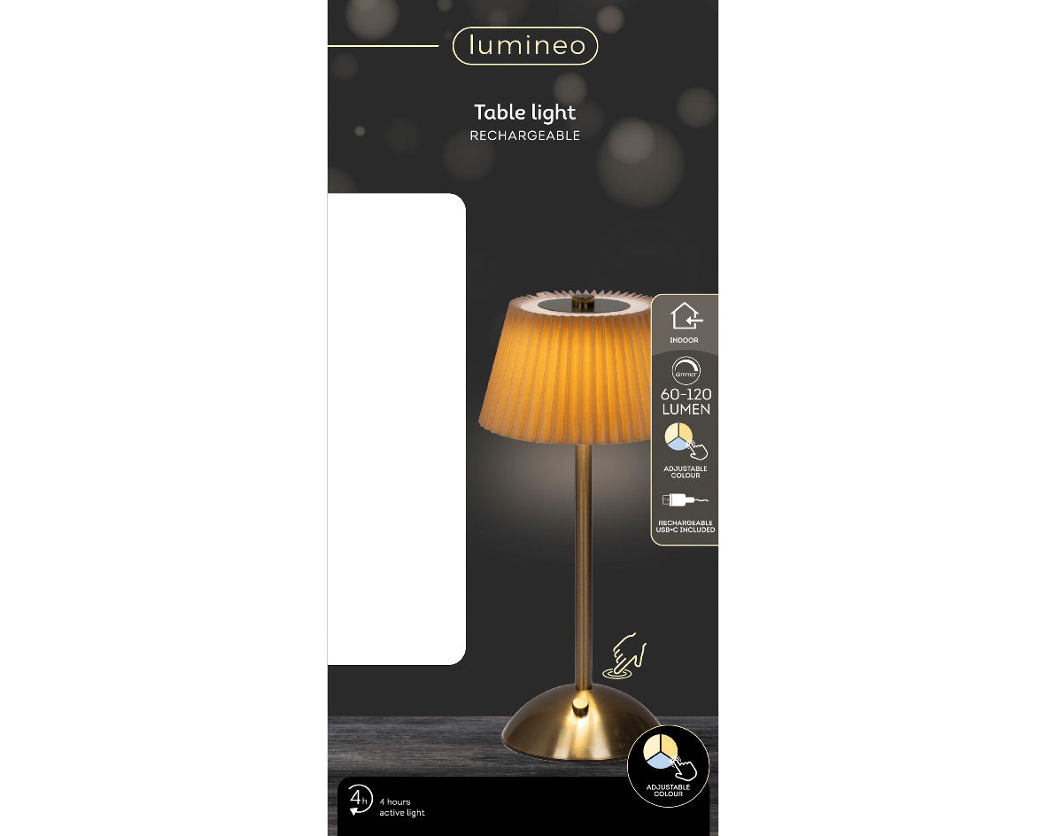Lampa stołowa LED ładowalna pomarańczowo-złota 30,5 cm