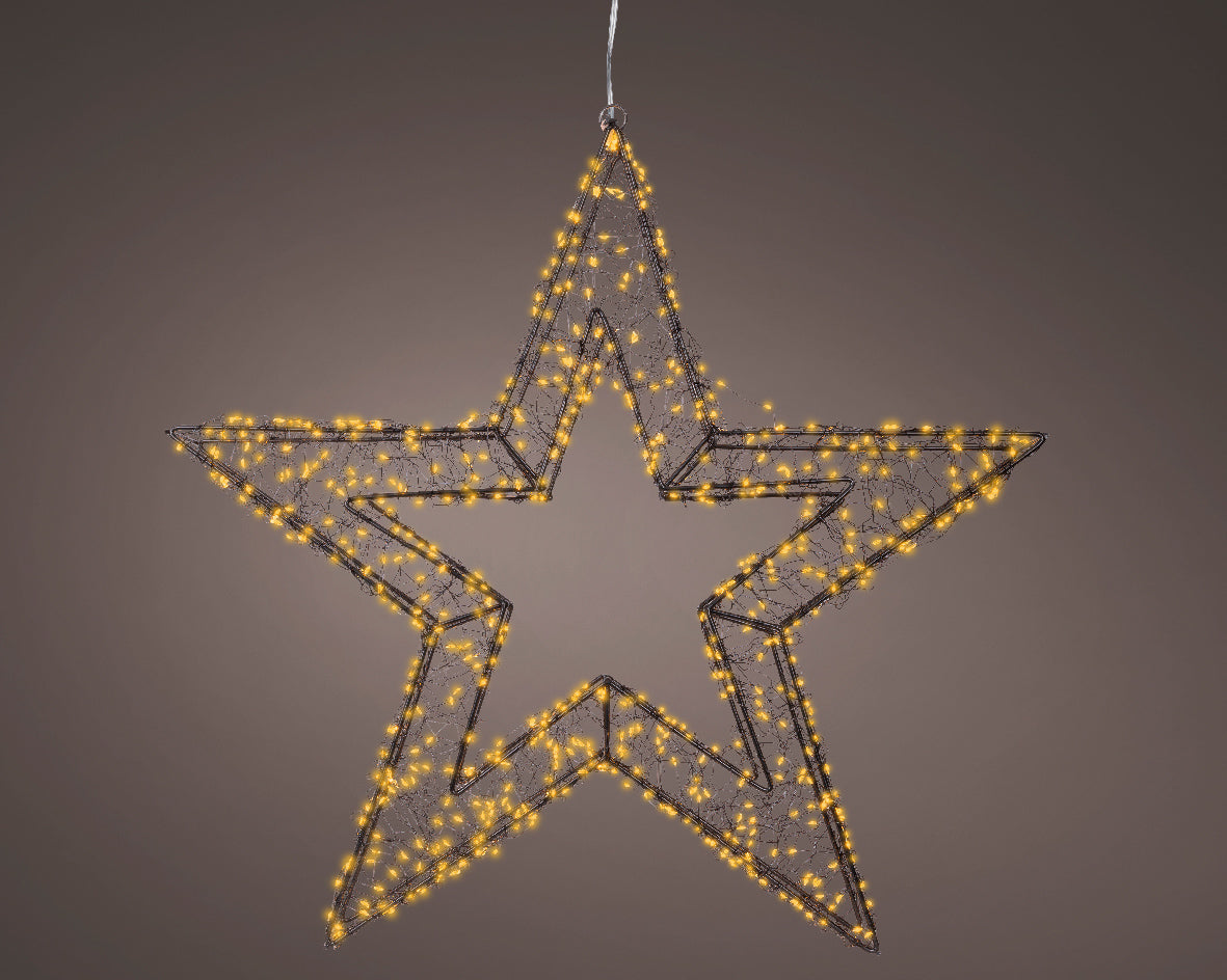 Gwiazda LED klasyczny ciepły – 58 cm na zewnątrz (stojąca lub wisząca)