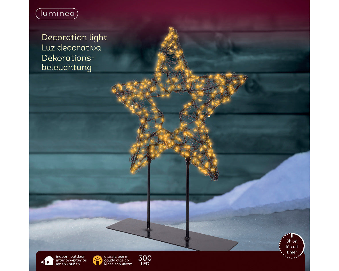 Lampka gwiazda LED klasyczny ciepły - 37 cm na zewnątrz