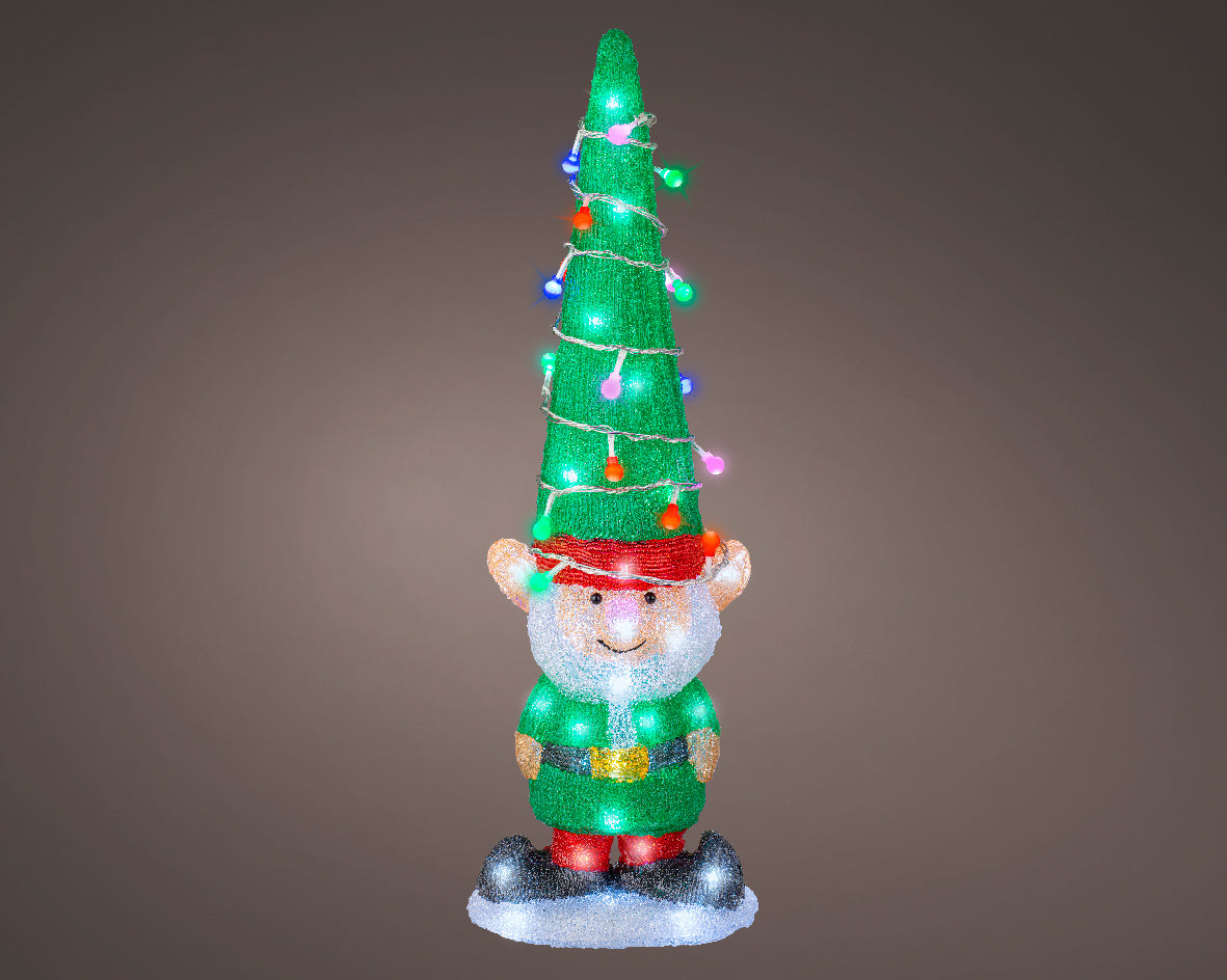 Świąteczny elf LED z czapką– 60 cm