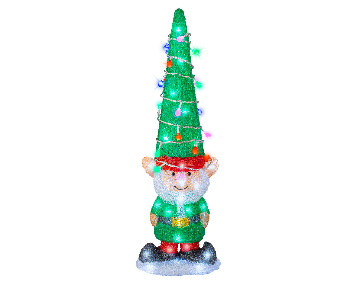Świąteczny elf LED z czapką– 60 cm