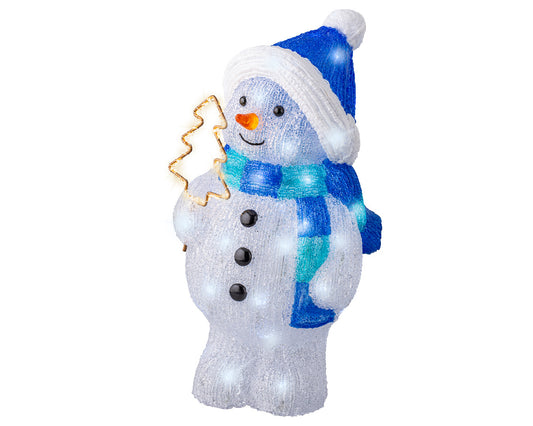 Bałwan LED z czapką – 43 cm