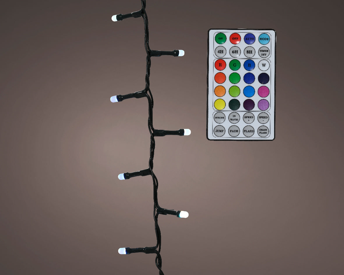 Lampki LED RGB 250L – 7,5 m  Ciepły biały i zmieniające kolory