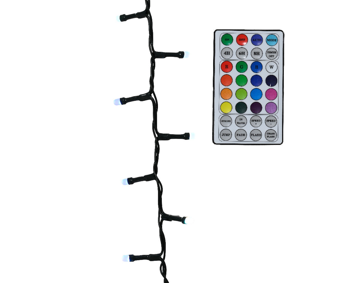 Lampki LED RGB 250L – 7,5 m  Ciepły biały i zmieniające kolory