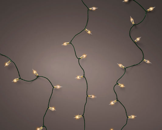 Lampki LED Vintage 180L – 17,9 m Klasyczny ciepły – Zielony przewód