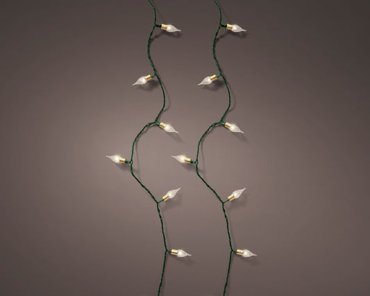 Lampki LED Vintage 240L – 23,9 m Ciepły biały Zielony przewód