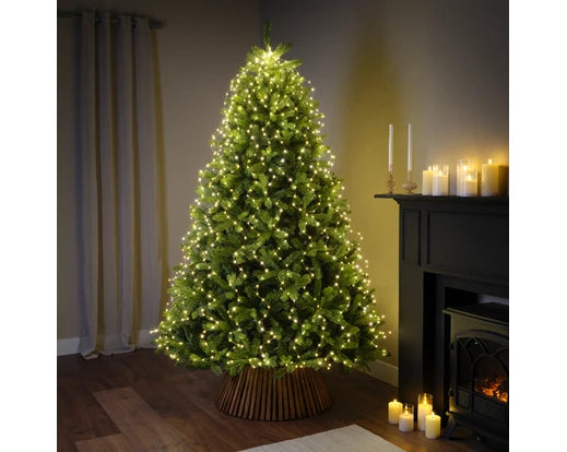 Ciepłe lampki choinkowe micro LED 2,4m FLASH na BIAŁYM druciku