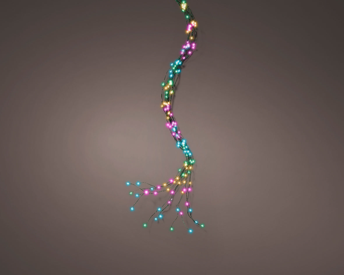 Kolorowe lampki micro LED 1,8m stałe na zielonym druciku