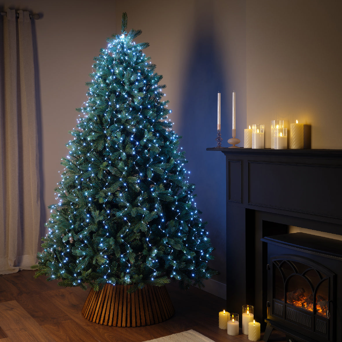 Zimne lampki choinkowe micro LED 2,4m FLASH na białym druciku