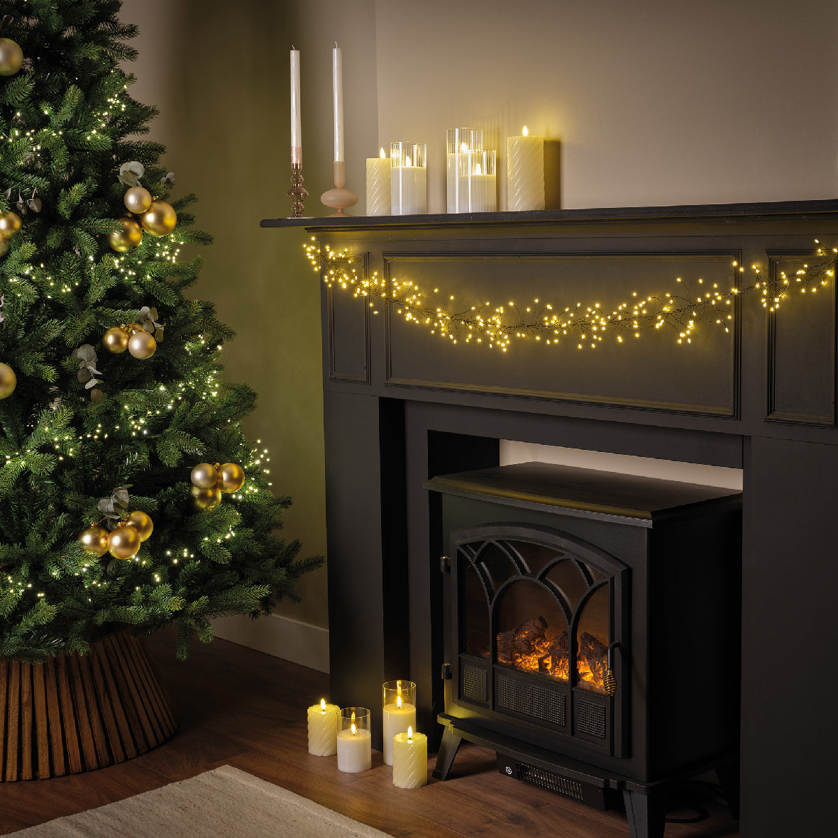 Jeżyki LED – super gęste 6m, czarny przewód (klasyczny ciepły kolor)