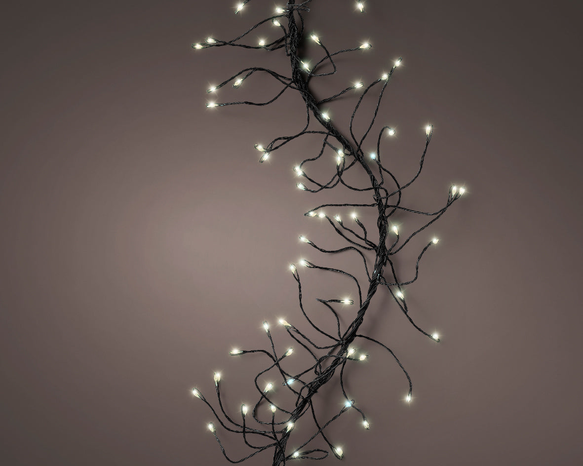 Jeżyki LED – super gęste 3m, czarny przewód, ciepła biel