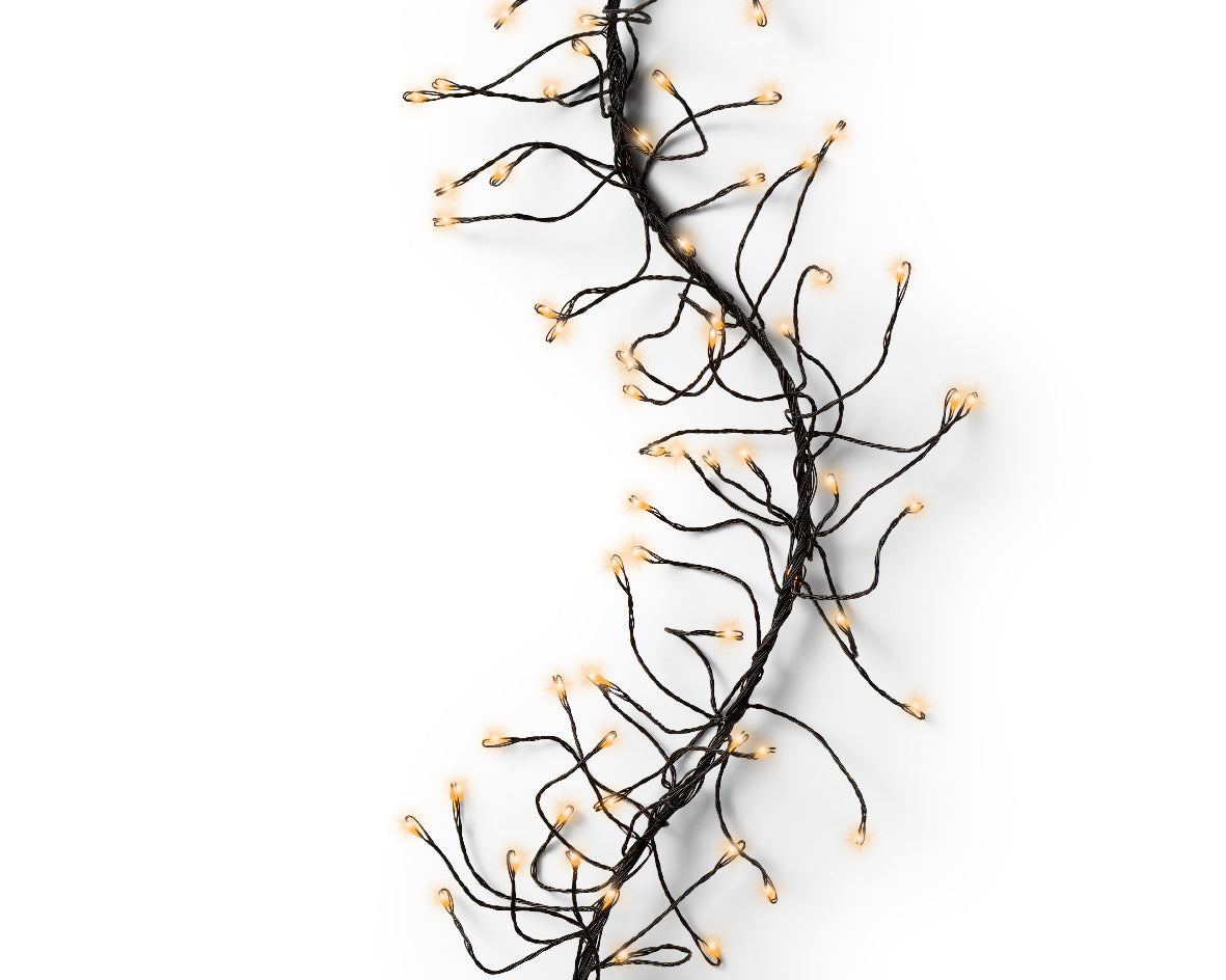 Jeżyki LED – super gęste 3m, czarny przewód, ciepła biel