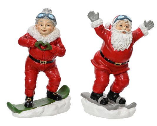 Święty Mikołaj na nartach – 20 cm, 2 wzory (mężczyzna lub kobieta)