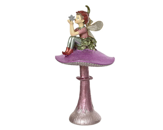 Wróżka dekoracyjna na grzybku – 29 cm, ręcznie wykonana