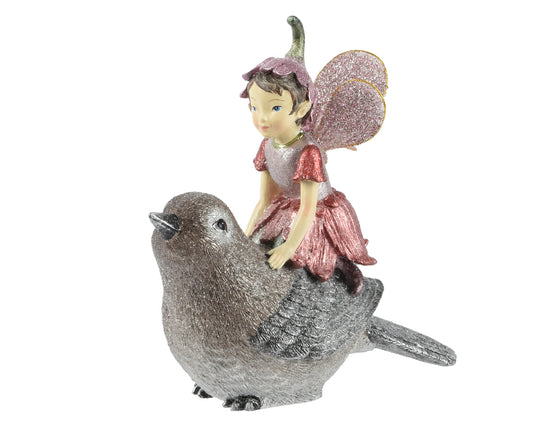 Ptaszek dekoracyjny wróżka – 13 cm, ręcznie wykonany