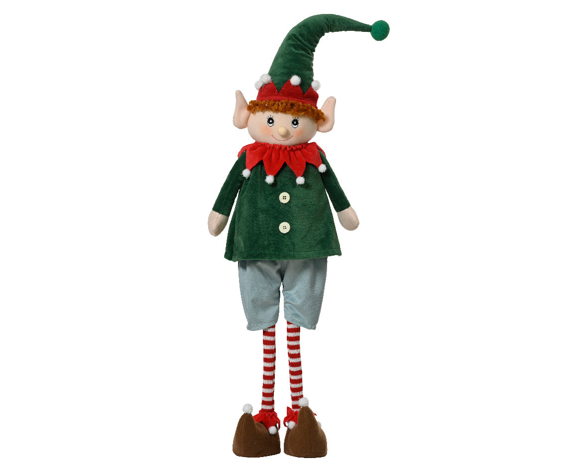 Pluszowy stojący elf świąteczny 95 cm dekoracja z poliestru