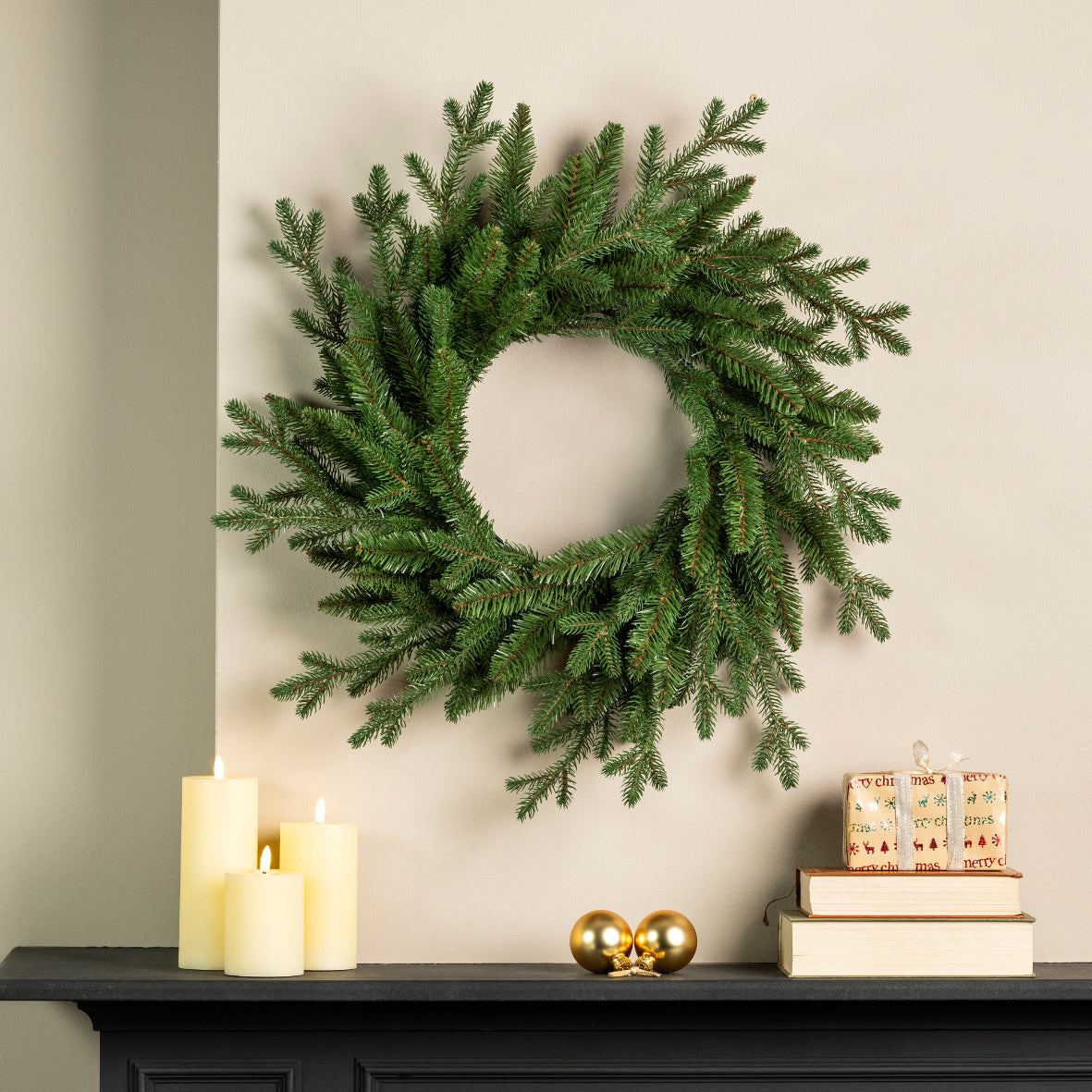 Wieniec świąteczny „Leśna Zieleń” – 50 cm, zielony