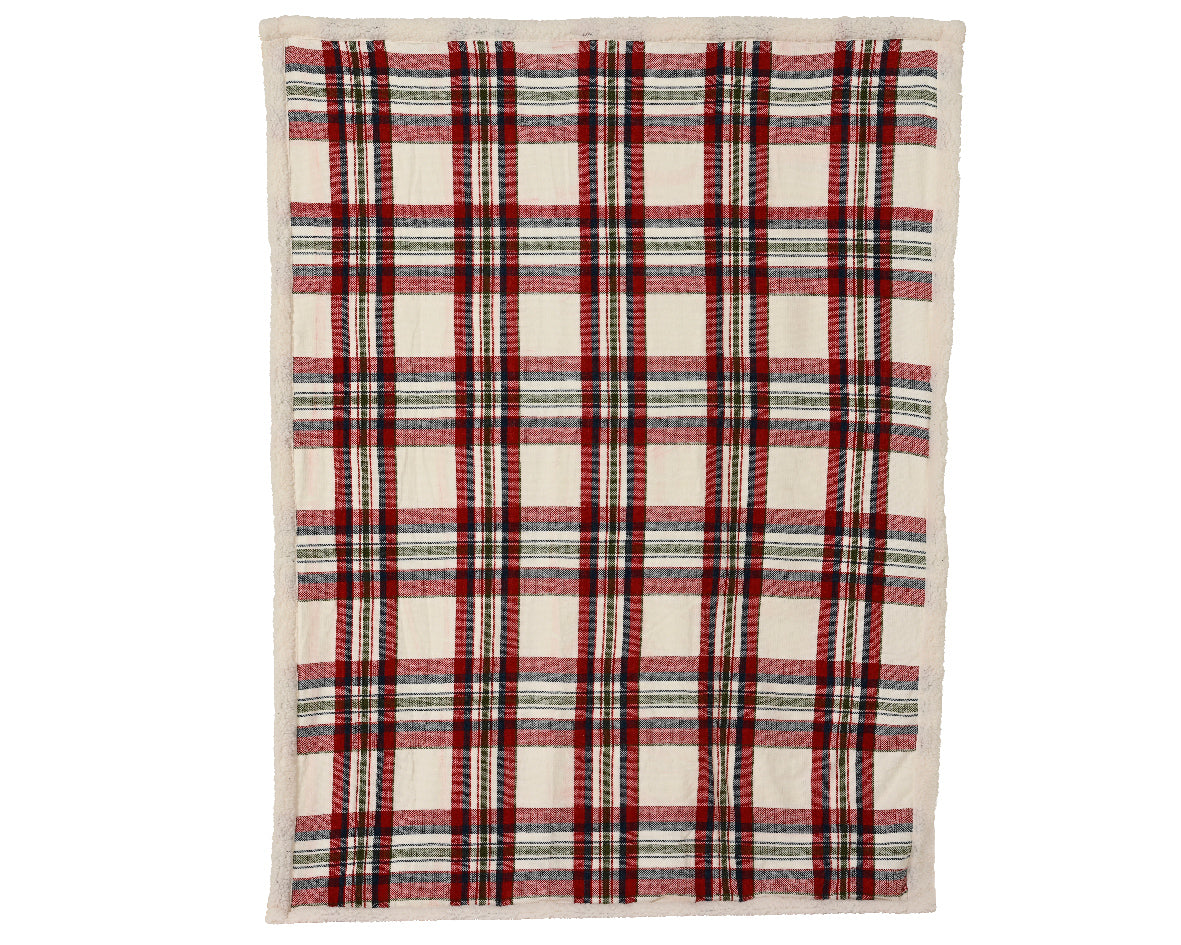 Koc w kratę 170 × 130 cm – miękki i przytulny