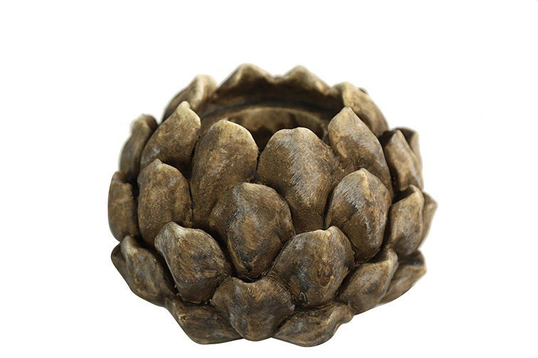 Świecznik karczoch – szary, 10 cm