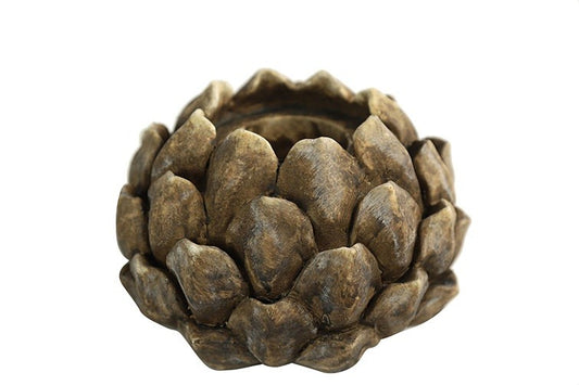 Świecznik karczoch – szary, 10 cm