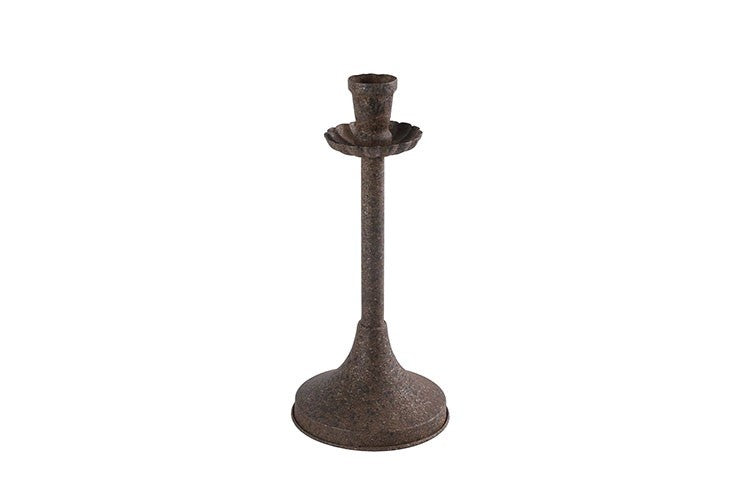 Świecznik metalowy S – rdzawy, 24,5 cm