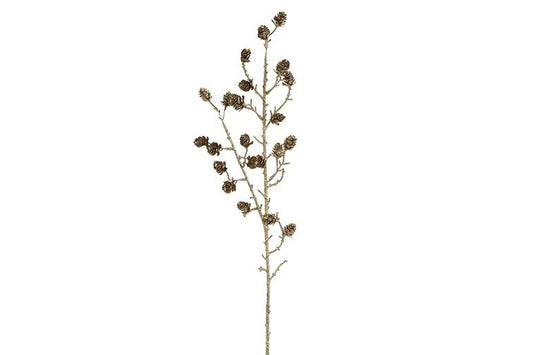 Gałązka dekoracyjna szyszka – złota, 62 cm