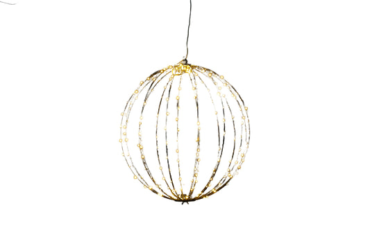 kula świetlna LED z timerem złota biel – srebrna, 30 cm
