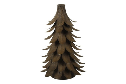 Świecznik metalowy choinka rdzawy 26 cm