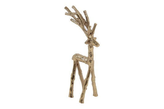 Figurka dekoracyjna jeleń metalowy złoty 22 cm