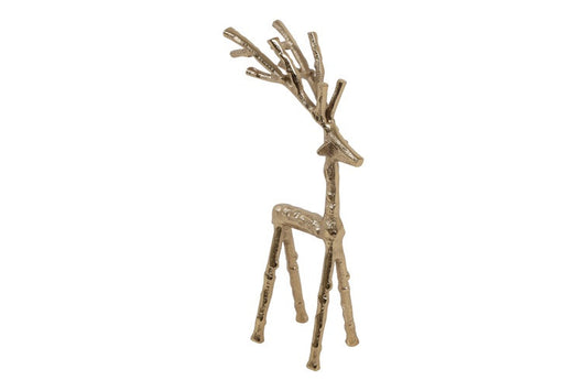 Figurka jeleń metalowy złoty 34 cm