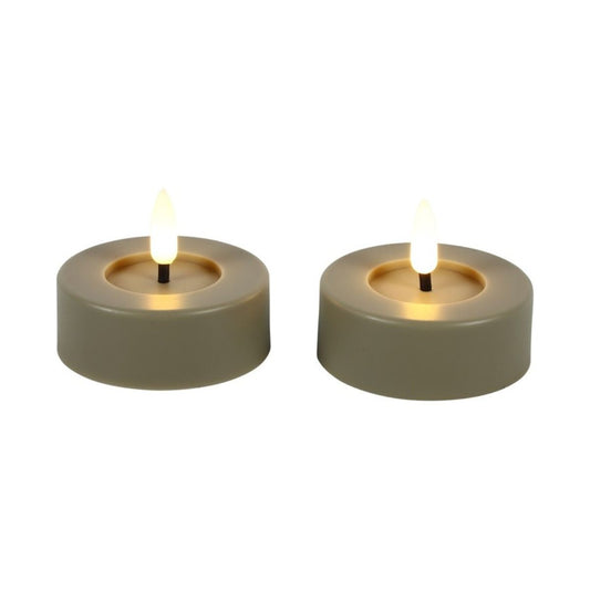 Zestaw świeczek LED tealight beżowy Lyonie 2 szt. Ø6,7 cm