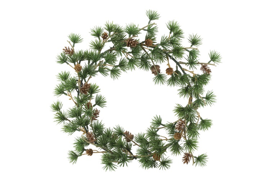 Wianek Sosnowy – zielony, z szyszkami, 35 cm