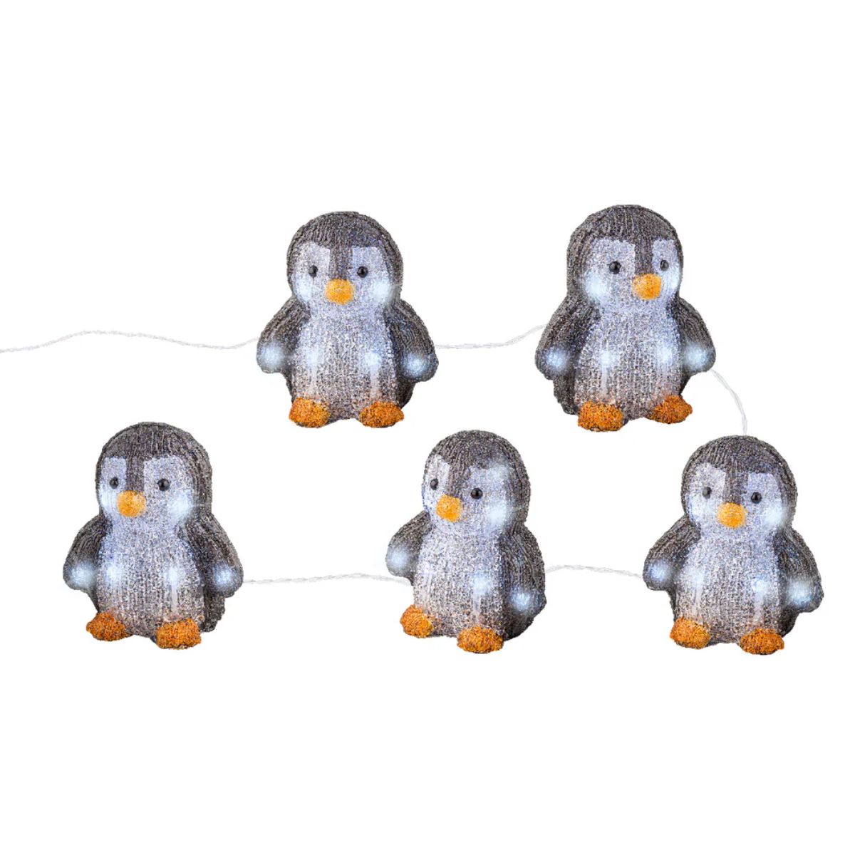 Zestaw Pingwiny akrylowe 2 m LED – zasilanie bateryjne