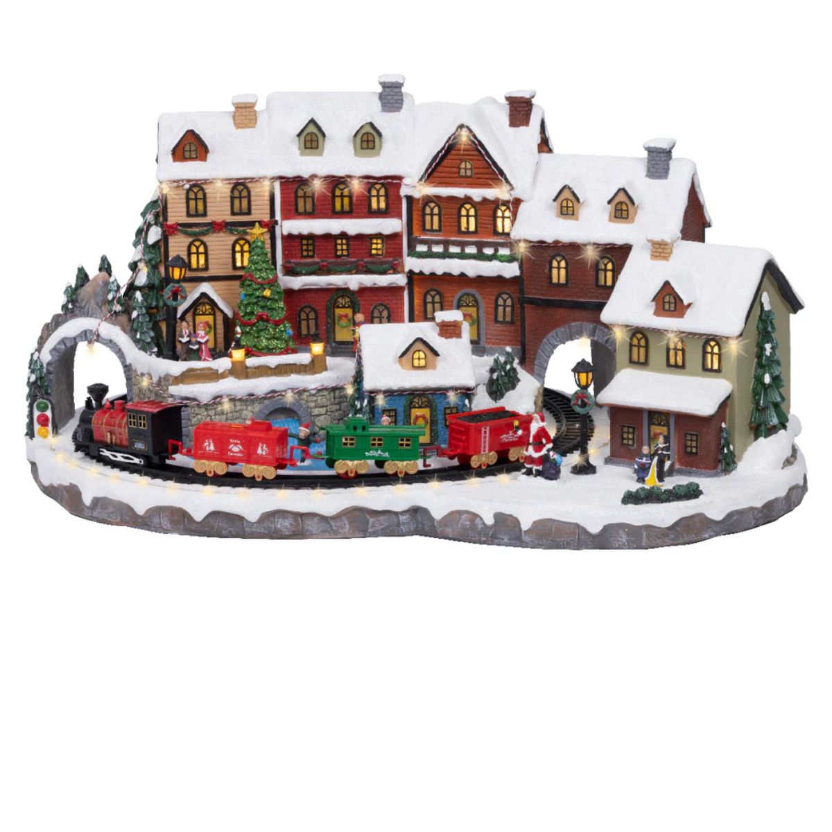 Pozytywka LED miasteczko z lokomotywą XXL