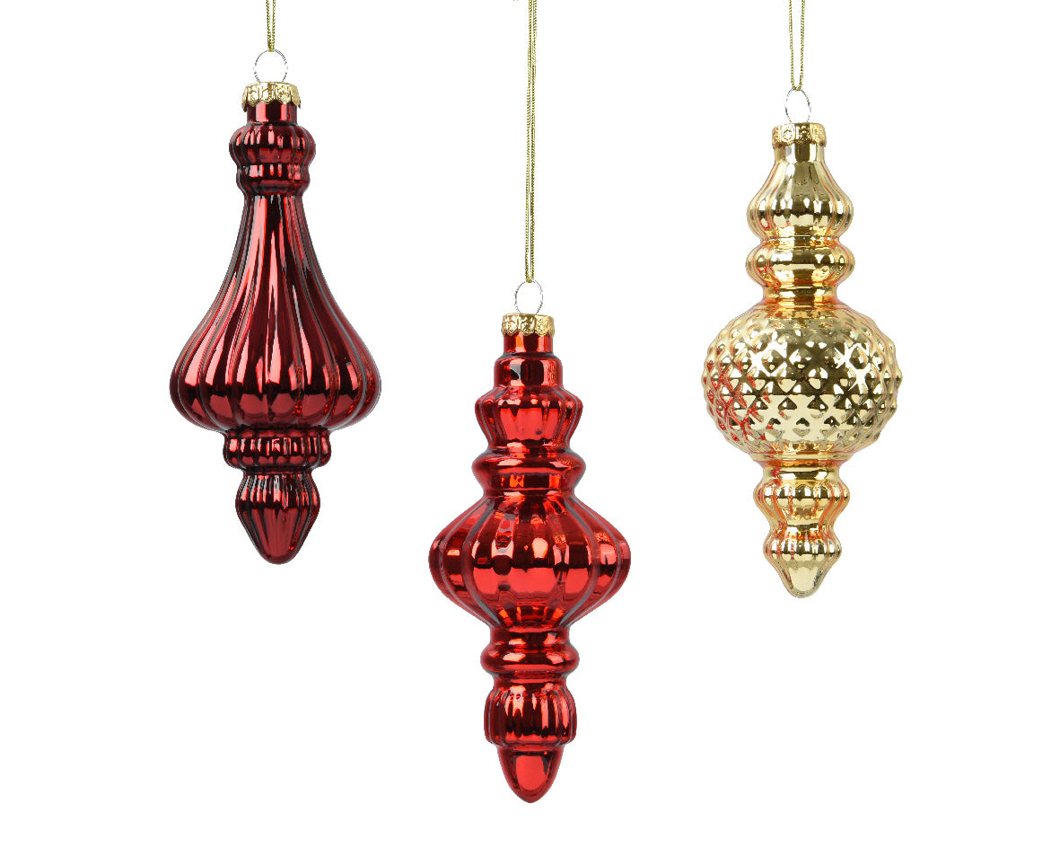 Zawieszka szklana bombka podłużna