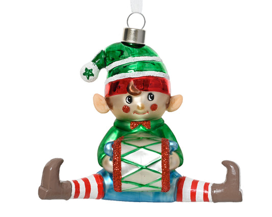 Zawieszka szklany elf z bębenkiem