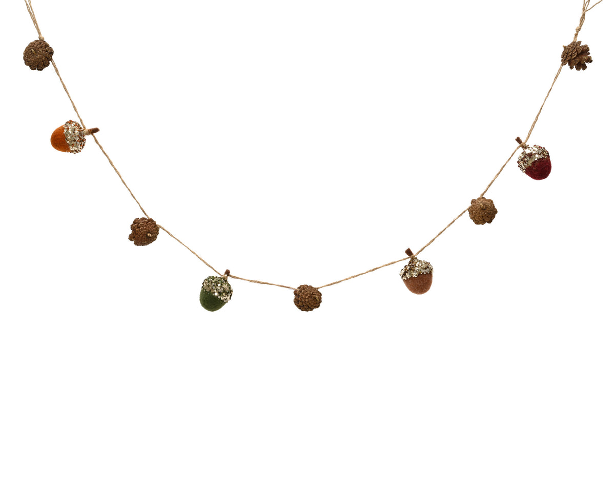 Girlanda z żołędziami 110 cm – wełniana