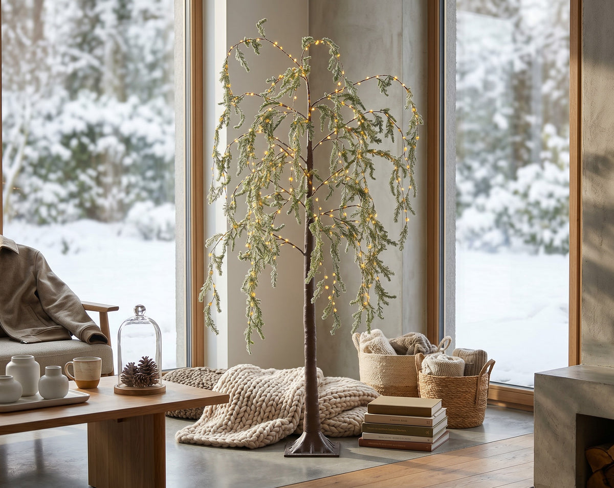 Wierzba Micro LED 180 cm – brązowa