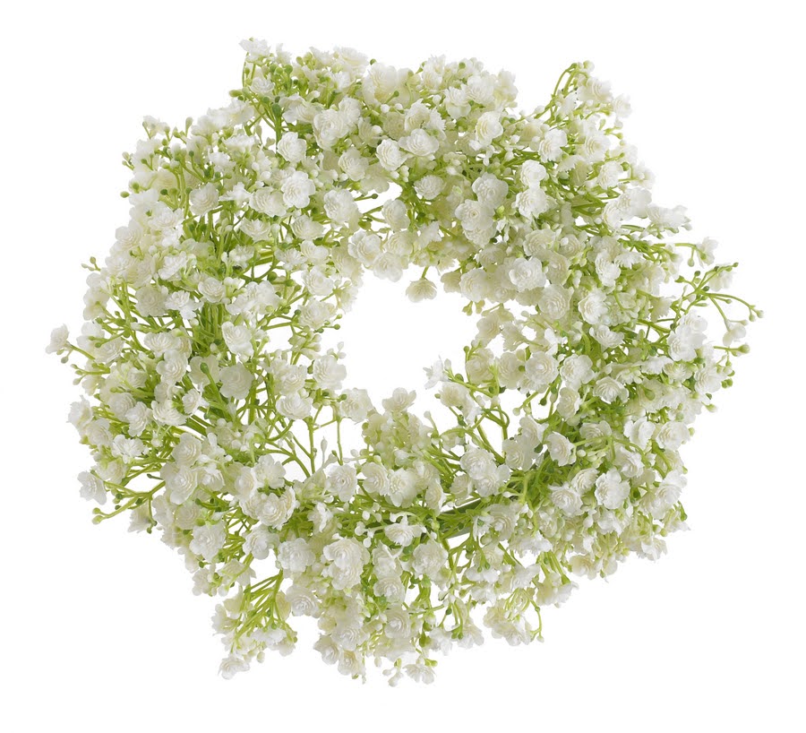 Wianek gipsówka 33 cm biały